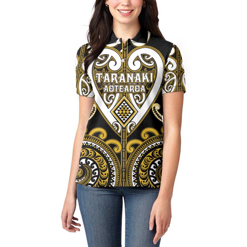Custom Aotearoa Taranaki Women Polo Shirt Maori Tribal Pattern