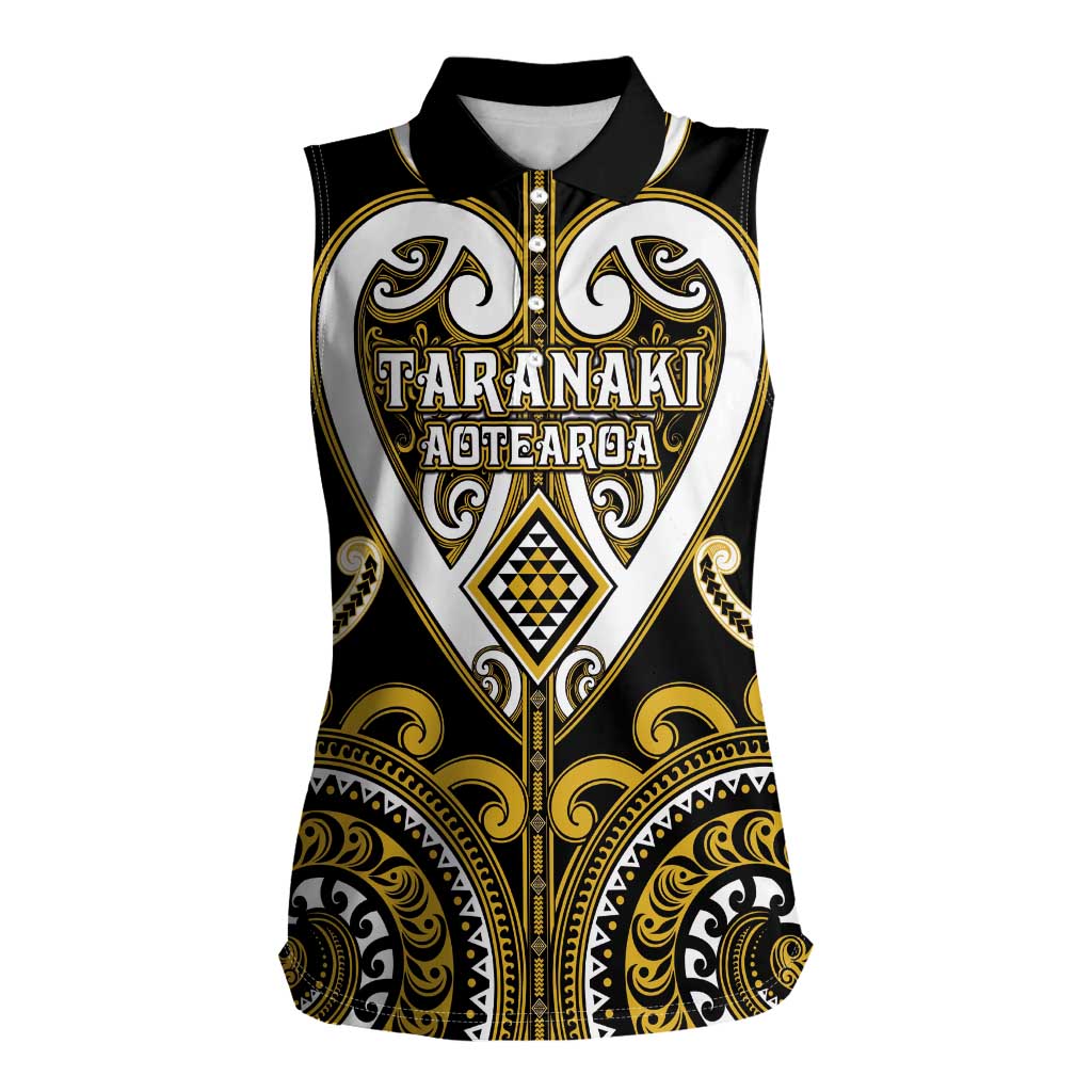 Custom Aotearoa Taranaki Women Sleeveless Polo Shirt Maori Tribal Pattern
