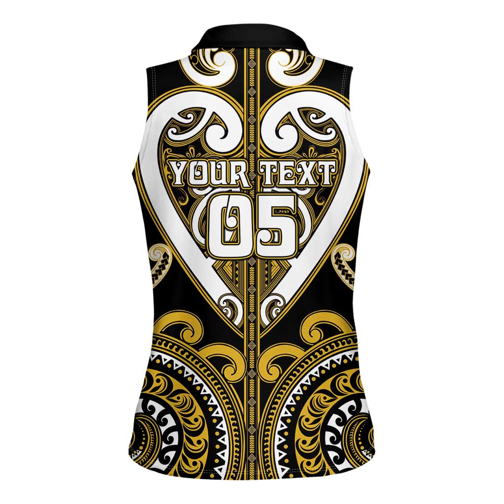 Custom Aotearoa Taranaki Women Sleeveless Polo Shirt Maori Tribal Pattern