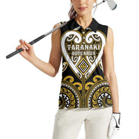Custom Aotearoa Taranaki Women Sleeveless Polo Shirt Maori Tribal Pattern