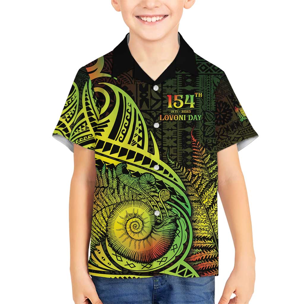 Personalised Fiji Lovoni Day Family Matching Puletasi and Hawaiian Shirt 154th Years