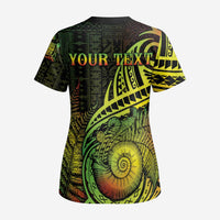 Personalised Fiji Lovoni Day Scrub Top 154th Years - Polynesian Pride