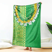 Fiji Lovoni Blanket Fijian Tapa Salusalu Green Glitter