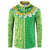 Fiji Lovoni Button Sweatshirt Fijian Tapa Salusalu Green Glitter