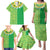 Fiji Lovoni Family Matching Puletasi and Hawaiian Shirt Fijian Tapa Salusalu Green Glitter
