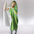 Fiji Lovoni Hooded Blanket Fijian Tapa Salusalu Green Glitter