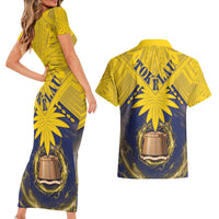 Tokelau Tokehega Day Couples Matching Short Sleeve Bodycon Dress and Hawaiian Shirt National Badge Special Style - Polynesian Pride