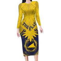 Tokelau Tokehega Day Family Matching Long Sleeve Bodycon Dress and Hawaiian Shirt National Badge Special Style - Polynesian Pride