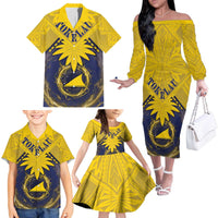 Tokelau Tokehega Day Family Matching Off The Shoulder Long Sleeve Dress and Hawaiian Shirt National Badge Special Style - Polynesian Pride