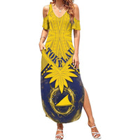 Tokelau Tokehega Day Family Matching Summer Maxi Dress and Hawaiian Shirt National Badge Special Style - Polynesian Pride
