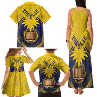 Tokelau Tokehega Day Family Matching Tank Maxi Dress and Hawaiian Shirt National Badge Special Style - Polynesian Pride