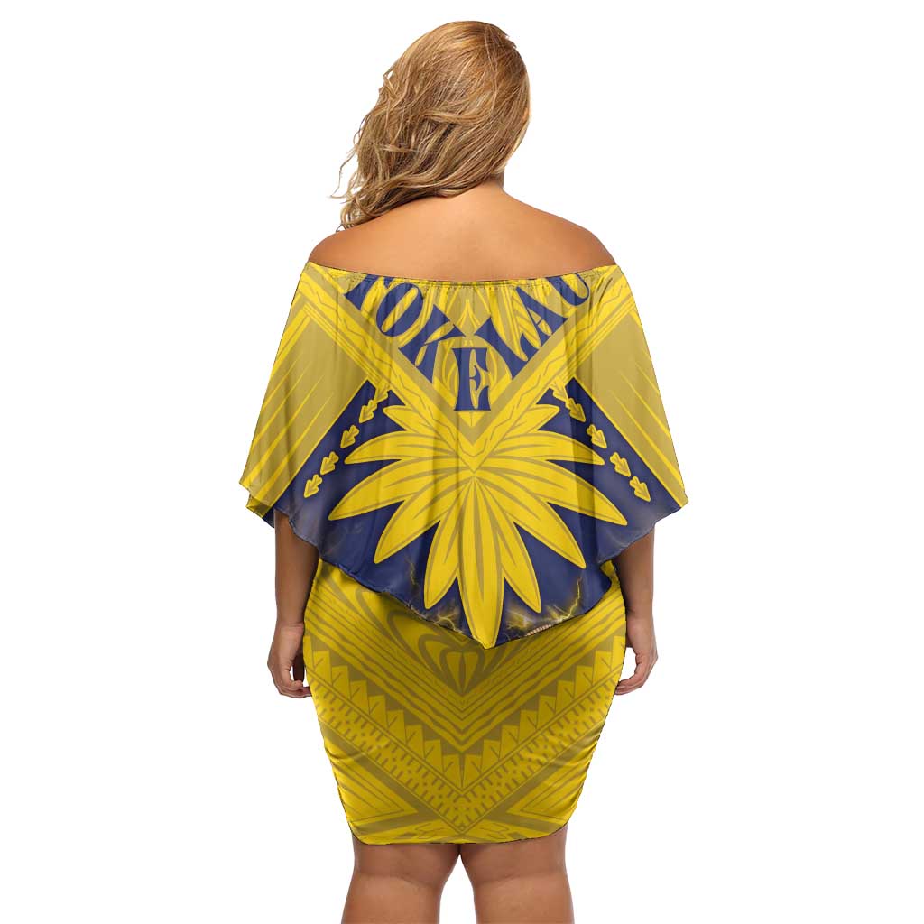 Tokelau Tokehega Day Off Shoulder Short Dress National Badge Special Style - Polynesian Pride