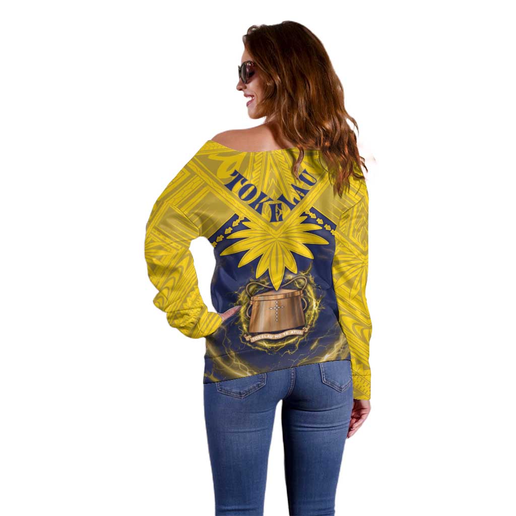Tokelau Tokehega Day Off Shoulder Sweater National Badge Special Style - Polynesian Pride