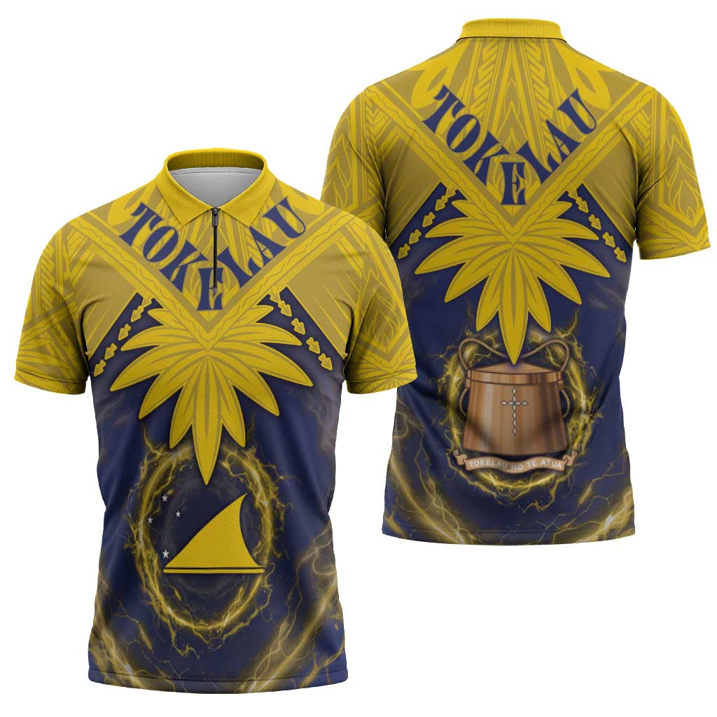 Tokelau Tokehega Day Zipper Polo Shirt National Badge Special Style - Polynesian Pride