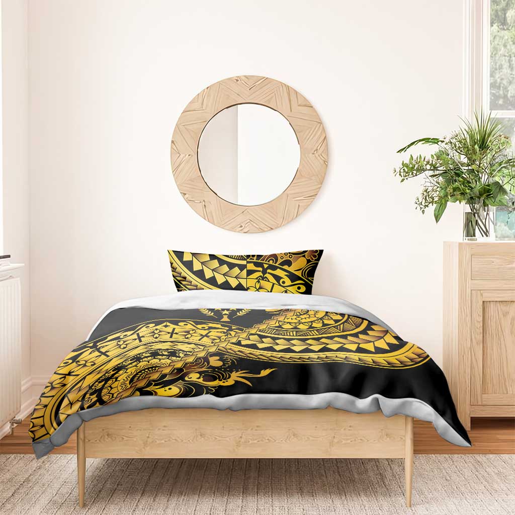 Kosrae Liberation Day Bedding Set Polynesian Floral Tattoo - Polynesian Pride