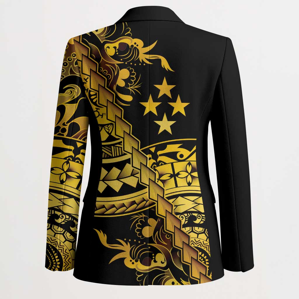 Kosrae Liberation Day Blazer Polynesian Floral Tattoo - Polynesian Pride