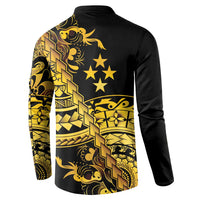 Kosrae Liberation Day Button Sweatshirt Polynesian Floral Tattoo - Polynesian Pride