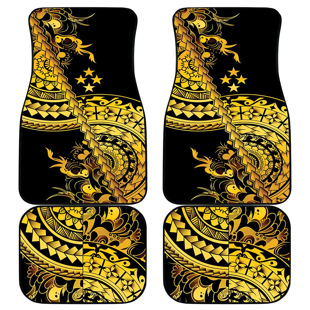 Kosrae Liberation Day Car Mats Polynesian Floral Tattoo - Polynesian Pride