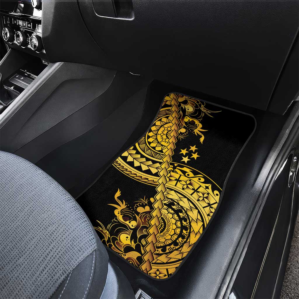 Kosrae Liberation Day Car Mats Polynesian Floral Tattoo - Polynesian Pride