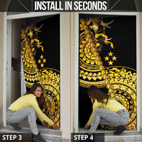 Kosrae Liberation Day Door Cover Polynesian Floral Tattoo - Polynesian Pride