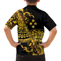 Kosrae Liberation Day Family Matching Summer Maxi Dress and Hawaiian Shirt Polynesian Floral Tattoo - Polynesian Pride