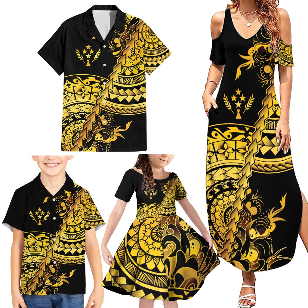 Kosrae Liberation Day Family Matching Summer Maxi Dress and Hawaiian Shirt Polynesian Floral Tattoo - Polynesian Pride