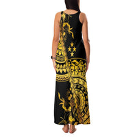 Kosrae Liberation Day Family Matching Tank Maxi Dress and Hawaiian Shirt Polynesian Floral Tattoo - Polynesian Pride