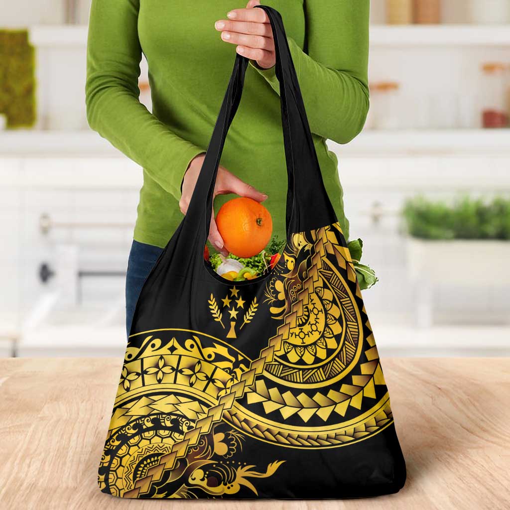 Kosrae Liberation Day Grocery Bag Polynesian Floral Tattoo - Polynesian Pride