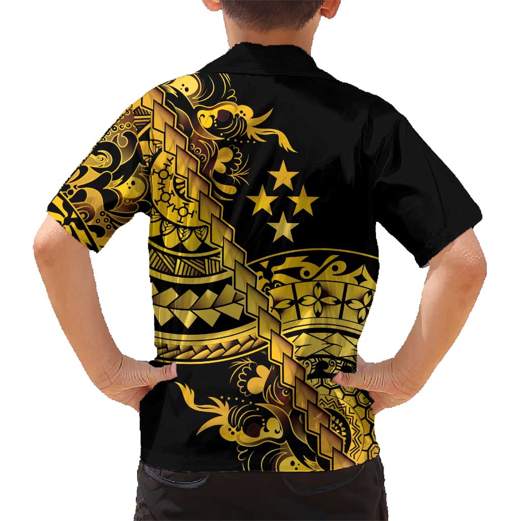 Kosrae Liberation Day Hawaiian Shirt Polynesian Floral Tattoo - Polynesian Pride