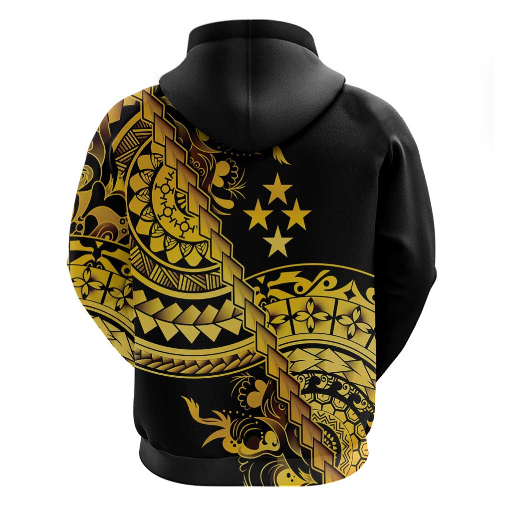 Kosrae Liberation Day Hoodie Polynesian Floral Tattoo - Polynesian Pride