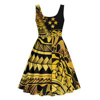 Kosrae Liberation Day Midi Dress Polynesian Floral Tattoo - Polynesian Pride