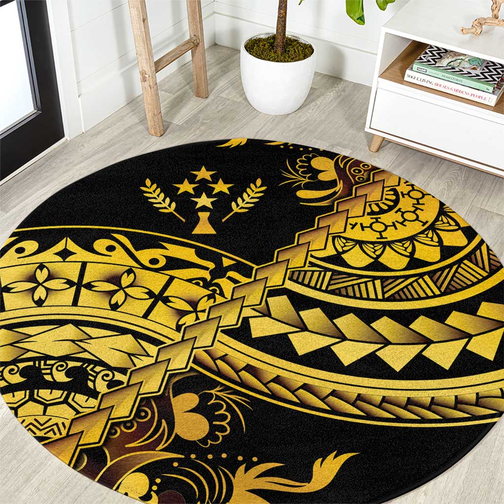 Kosrae Liberation Day Round Carpet Polynesian Floral Tattoo - Polynesian Pride