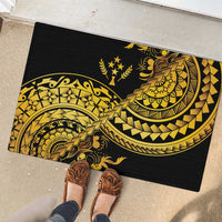 Kosrae Liberation Day Rubber Doormat Polynesian Floral Tattoo - Polynesian Pride