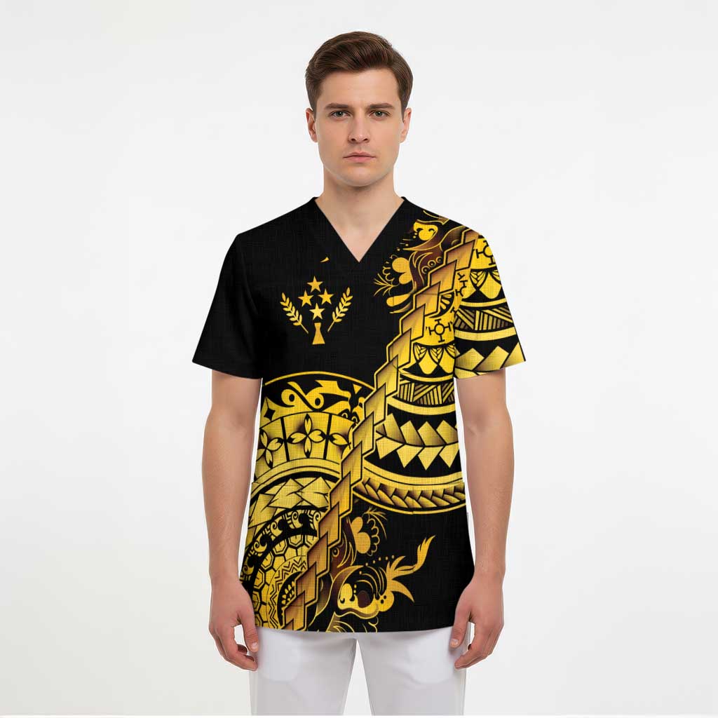 Kosrae Liberation Day Scrub Top Polynesian Floral Tattoo - Polynesian Pride