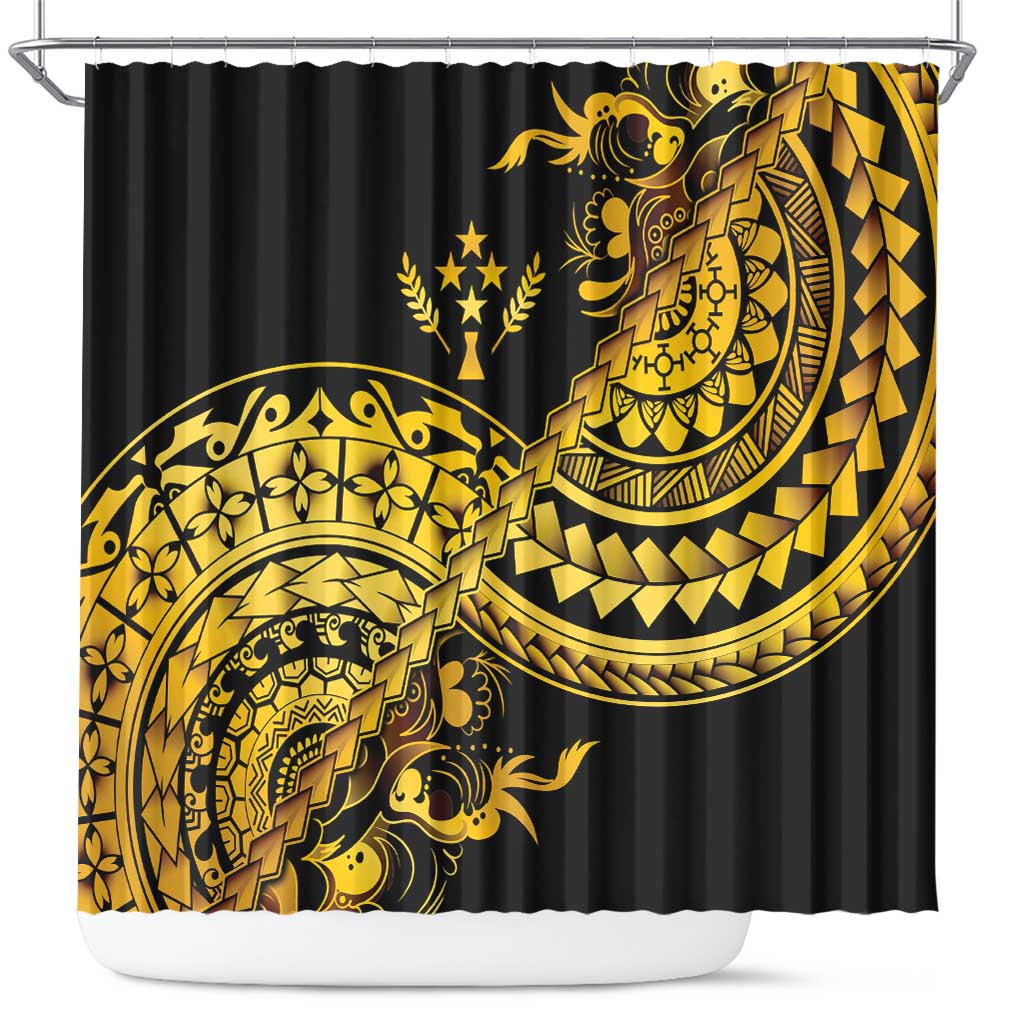 Kosrae Liberation Day Shower Curtain Polynesian Floral Tattoo - Polynesian Pride