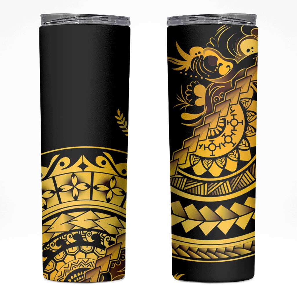 Kosrae Liberation Day Skinny Tumbler Polynesian Floral Tattoo - Polynesian Pride