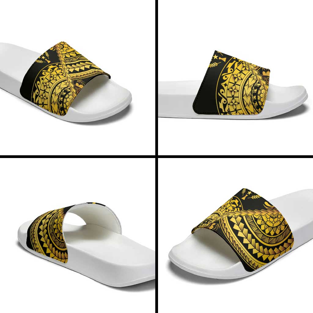 Kosrae Liberation Day Slide Sandals Polynesian Floral Tattoo - Polynesian Pride