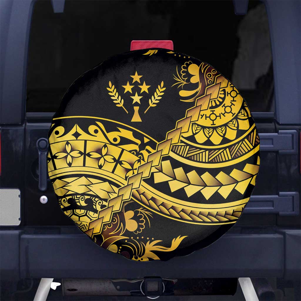 Kosrae Liberation Day Spare Tire Cover Polynesian Floral Tattoo - Polynesian Pride