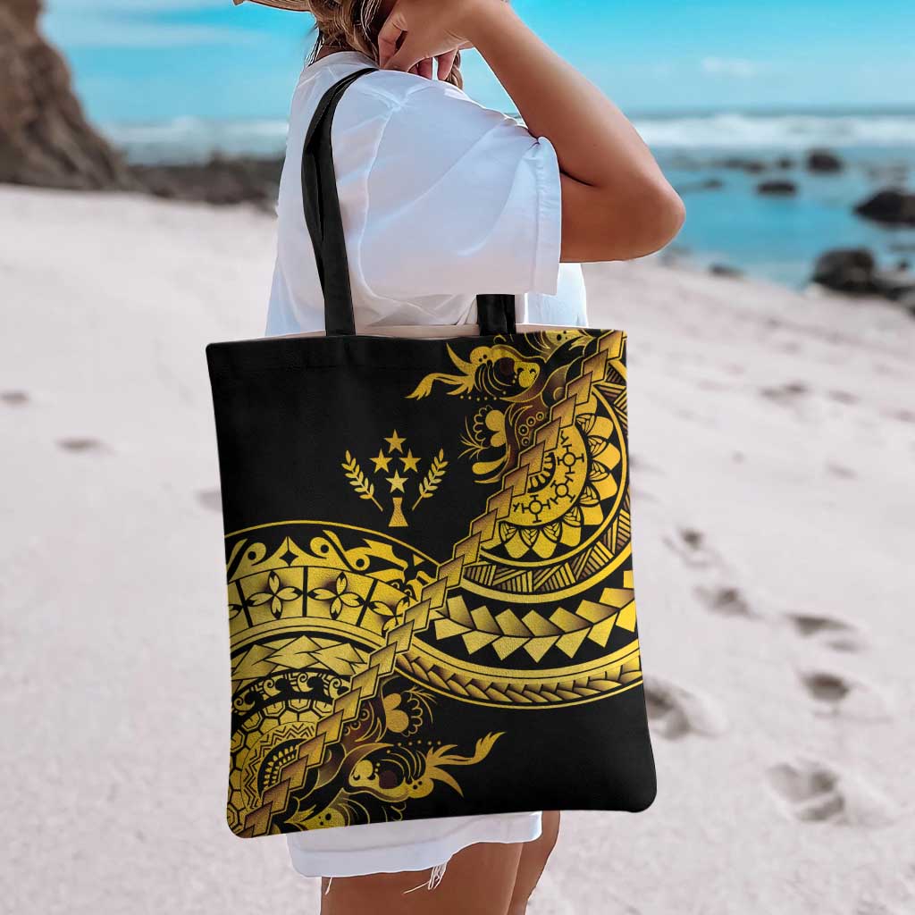 Kosrae Liberation Day Tote Bag Polynesian Floral Tattoo - Polynesian Pride