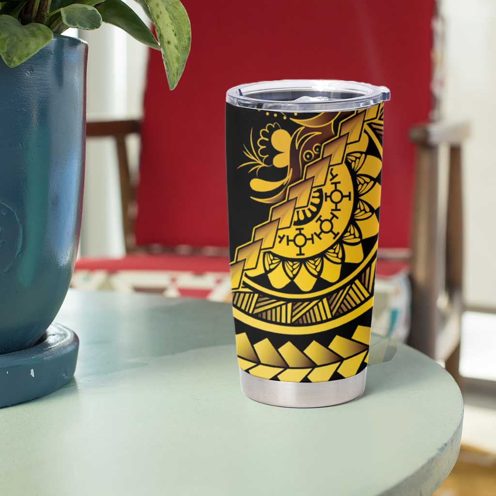 Kosrae Liberation Day Tumbler Cup Polynesian Floral Tattoo - Polynesian Pride