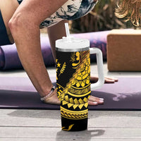 Kosrae Liberation Day Tumbler With Handle Polynesian Floral Tattoo - Polynesian Pride