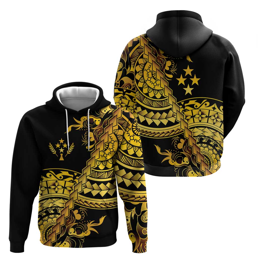 Kosrae Liberation Day Zip Hoodie Polynesian Floral Tattoo - Polynesian Pride