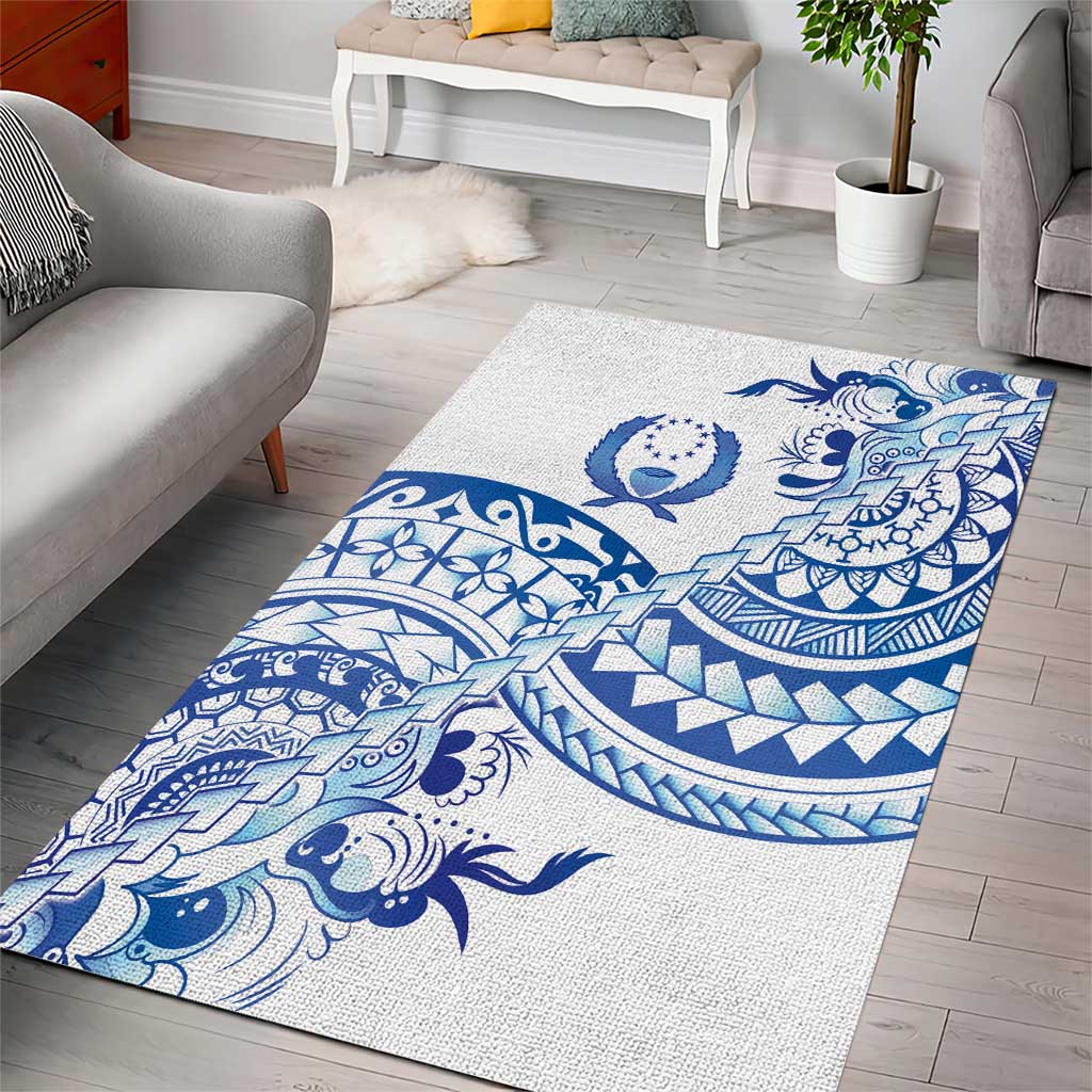 Pohnpei Liberation Day Area Rug Polynesian Floral Tattoo - Polynesian Pride