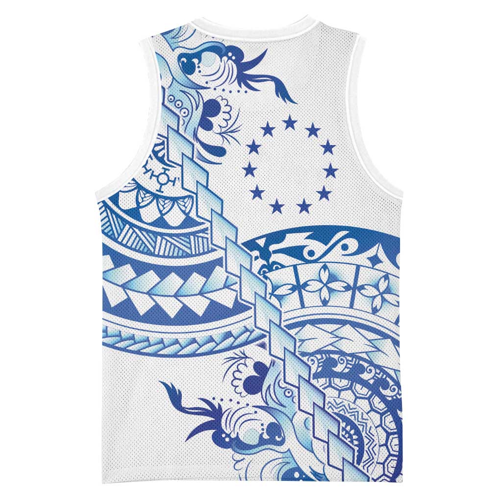 Pohnpei Liberation Day Basketball Jersey Polynesian Floral Tattoo - Polynesian Pride