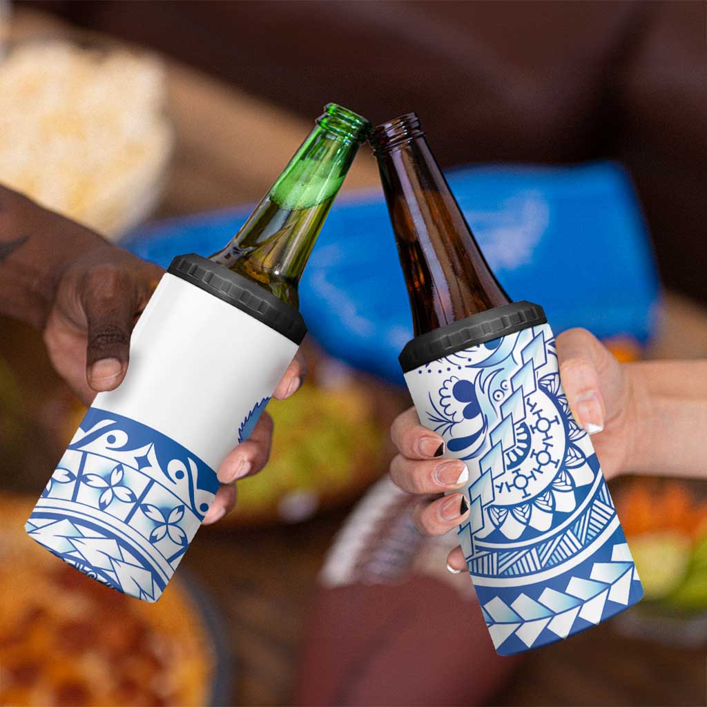 Pohnpei Liberation Day 4 in 1 Can Cooler Tumbler Polynesian Floral Tattoo - Polynesian Pride