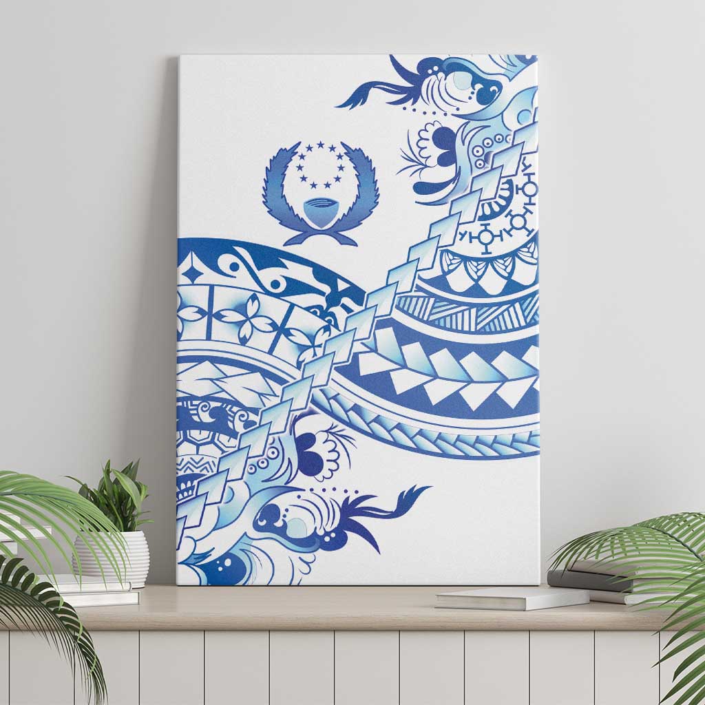 Pohnpei Liberation Day Canvas Wall Art Polynesian Floral Tattoo - Polynesian Pride