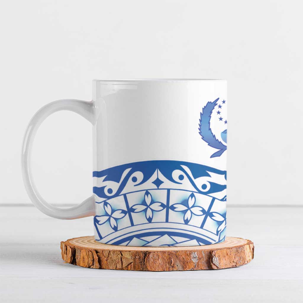 Pohnpei Liberation Day Ceramic Mug Polynesian Floral Tattoo - Polynesian Pride
