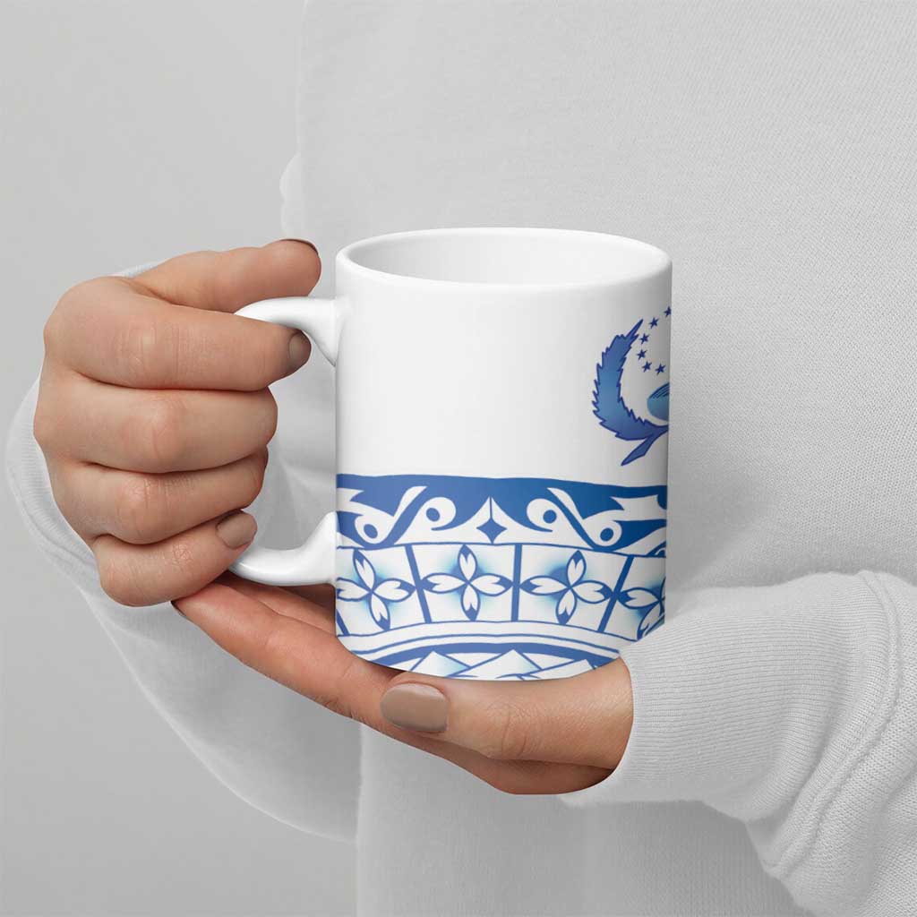 Pohnpei Liberation Day Ceramic Mug Polynesian Floral Tattoo - Polynesian Pride