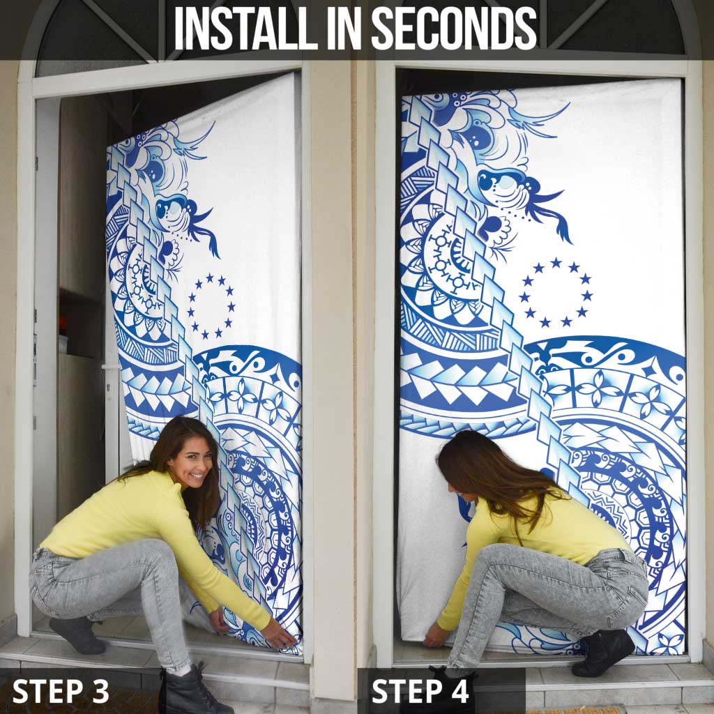 Pohnpei Liberation Day Door Cover Polynesian Floral Tattoo - Polynesian Pride