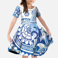 Pohnpei Liberation Day Family Matching Off Shoulder Maxi Dress and Hawaiian Shirt Polynesian Floral Tattoo - Polynesian Pride